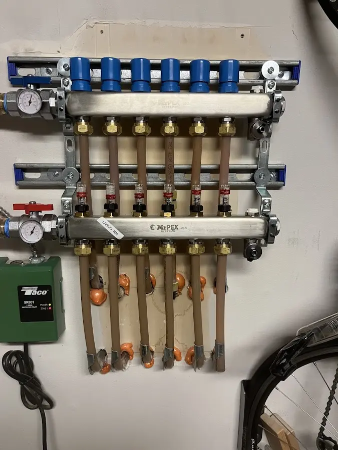 Plumber performing Gas Leak Detection at a residential property in Nappanee